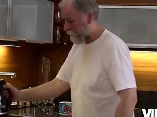 Vip4k. Lucky Old Spouse Cooks Breakfast And Fucks Teenage Beauty