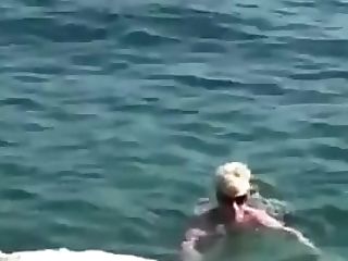 Blonde Mom Fucks And Deep Throats On A Beach
