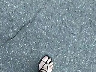 Mature Feminized Male Cd Exposing Her Beef Whistle In A Parking Lot Masturbating Outdoors In Solo Flick